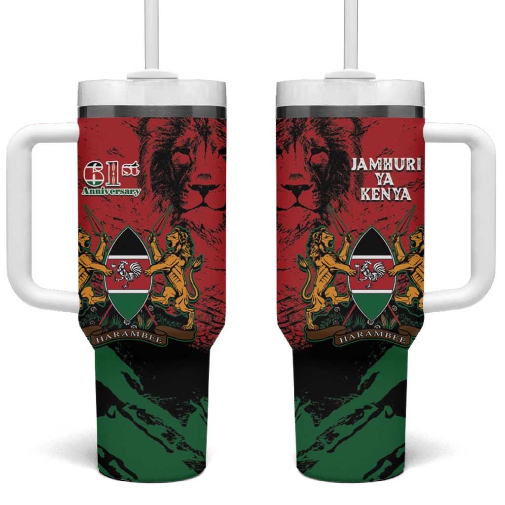 Jamhuri Ya Kenya Tumbler With Handle African Lion - Coat Of Arms