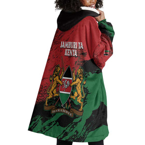 Jamhuri Ya Kenya Wearable Blanket Hoodie African Lion - Coat Of Arms