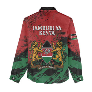 Jamhuri Ya Kenya Women Casual Shirt African Lion - Coat Of Arms