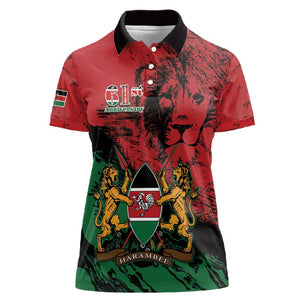 Jamhuri Ya Kenya Women Polo Shirt African Lion - Coat Of Arms