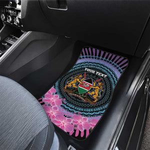 Personalised Kenya Lilac Breasted Roller Car Mats Orchid Flower - African Pattern