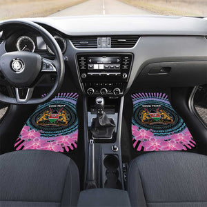 Personalised Kenya Lilac Breasted Roller Car Mats Orchid Flower - African Pattern