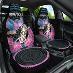 Personalised Kenya Lilac Breasted Roller Car Seat Cover Orchid Flower - African Pattern
