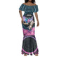 Personalised Kenya Lilac Breasted Roller Mermaid Dress Orchid Flower - African Pattern