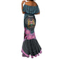 Personalised Kenya Lilac Breasted Roller Mermaid Dress Orchid Flower - African Pattern