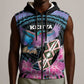 Personalised Kenya Lilac Breasted Roller Sleeveless Zip Hoodie Orchid Flower - African Pattern - African Pride