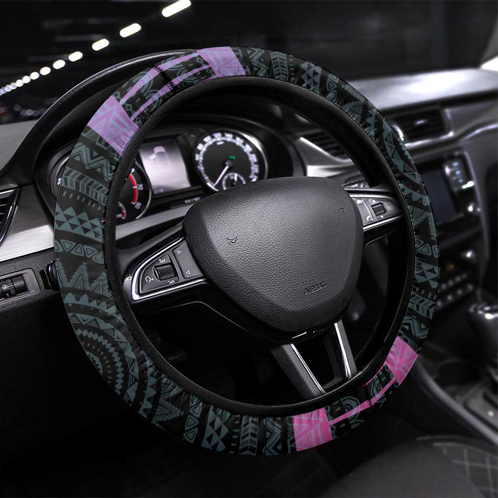 Kenya Lilac Breasted Roller Steering Wheel Cover Orchid Flower - African Pattern