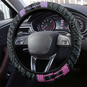 Kenya Lilac Breasted Roller Steering Wheel Cover Orchid Flower - African Pattern