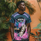 Personalised Kenya Lilac Breasted Roller T shirt Orchid Flower - African Pattern