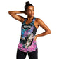 Personalised Kenya Lilac Breasted Roller Women Racerback Tank Orchid Flower - African Pattern