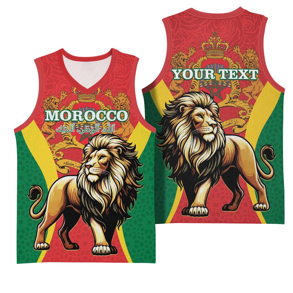 Personalised Morocco Basketball Jersey Barbary Lion - Proclamation Day LT15