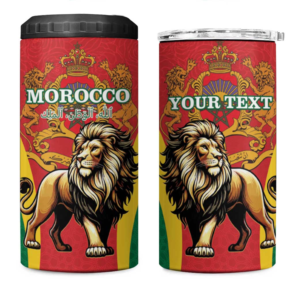 Personalised Morocco 4 in 1 Can Cooler Tumbler Barbary Lion - Proclamation Day