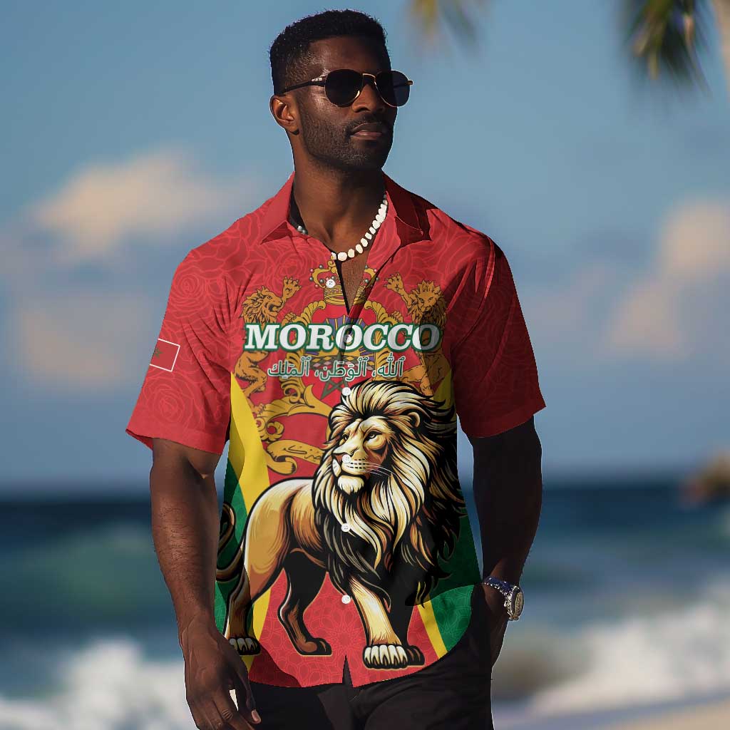 Personalised Morocco Hawaiian Shirt Barbary Lion - Proclamation Day