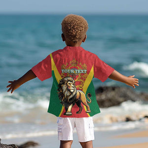 Personalised Morocco Kid Hawaiian Shirt Barbary Lion - Proclamation Day