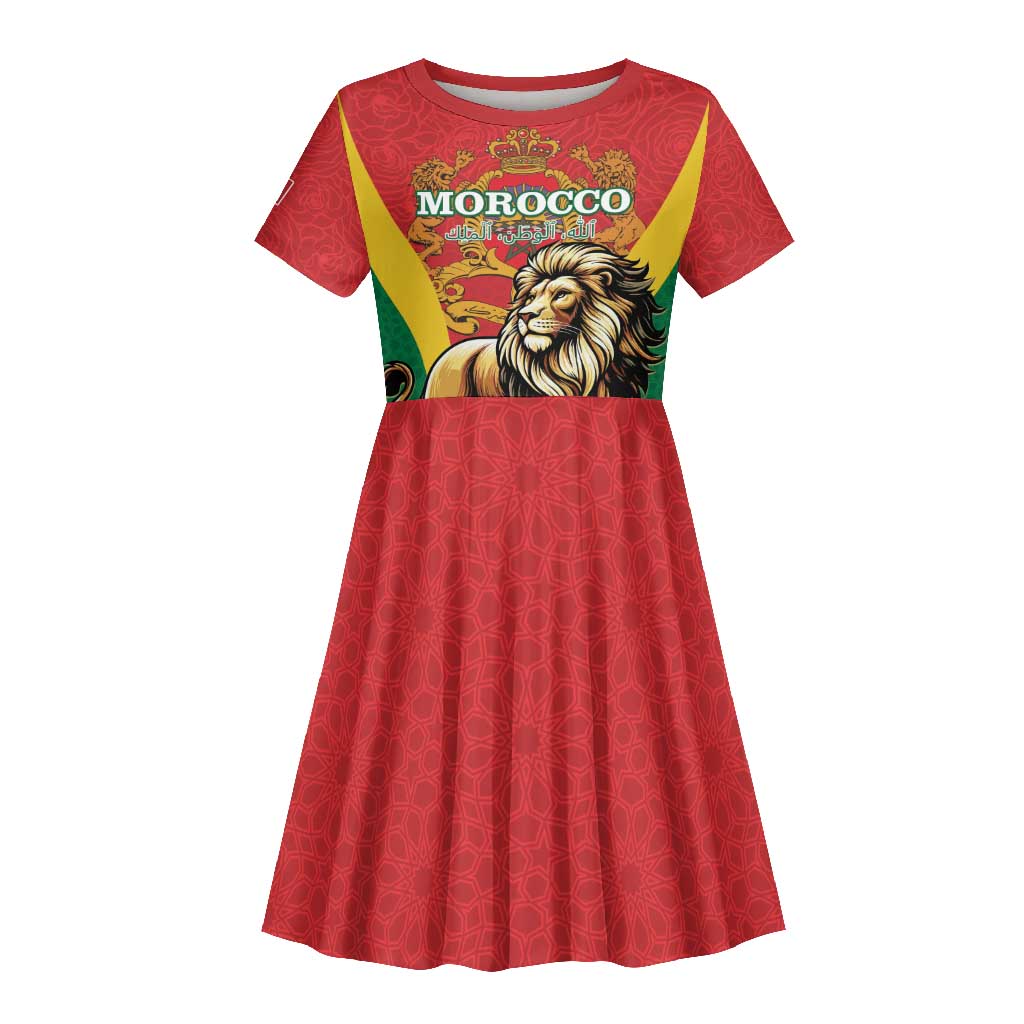 Personalised Morocco Kid Short Sleeve Dress Barbary Lion - Proclamation Day