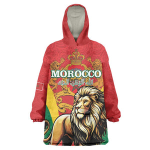 Personalised Morocco Kid Wearable Blanket Hoodie Barbary Lion - Proclamation Day