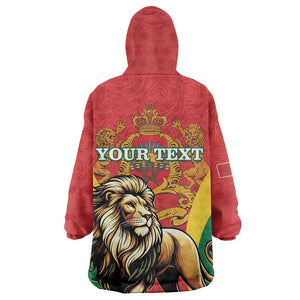 Personalised Morocco Kid Wearable Blanket Hoodie Barbary Lion - Proclamation Day