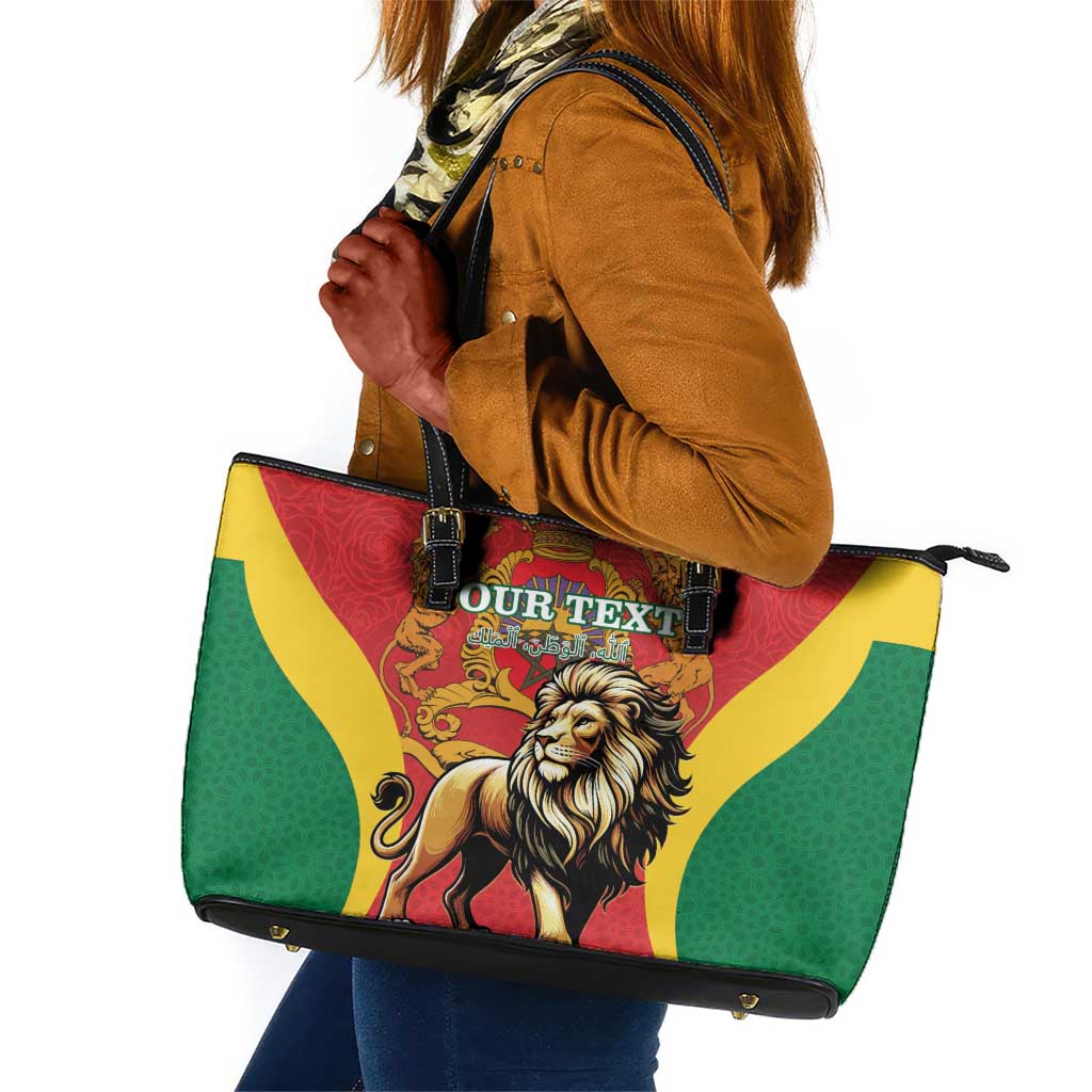 Personalised Morocco Leather Tote Bag Barbary Lion - Proclamation Day