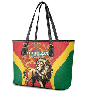 Personalised Morocco Leather Tote Bag Barbary Lion - Proclamation Day