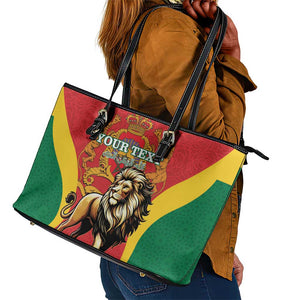 Personalised Morocco Leather Tote Bag Barbary Lion - Proclamation Day