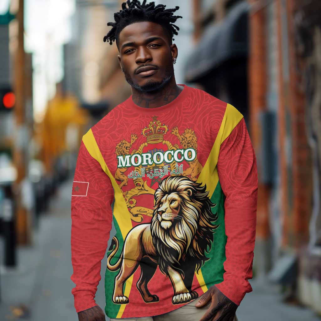 Personalised Morocco Long Sleeve Shirt Barbary Lion - Proclamation Day