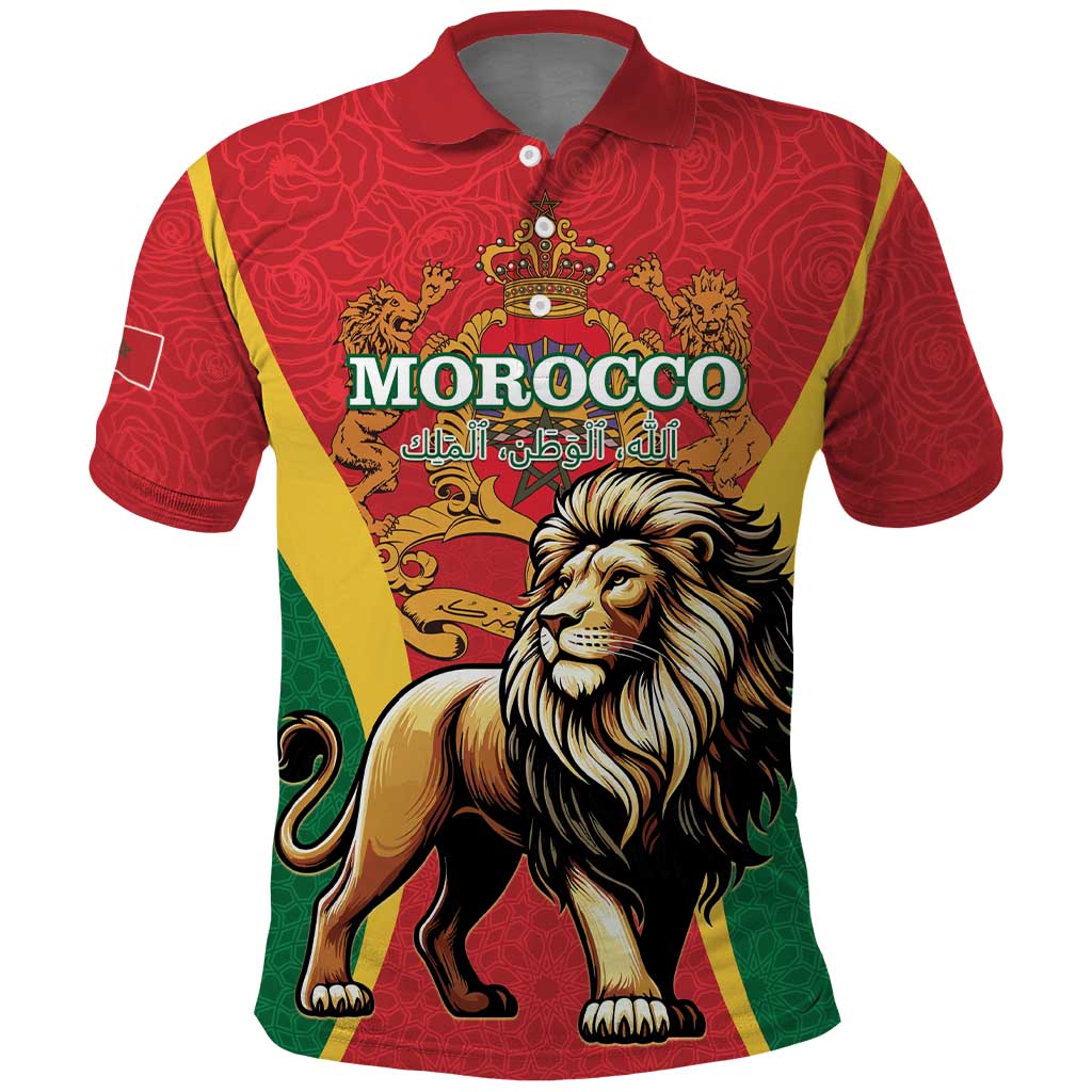 Personalised Morocco Polo Shirt Barbary Lion - Proclamation Day