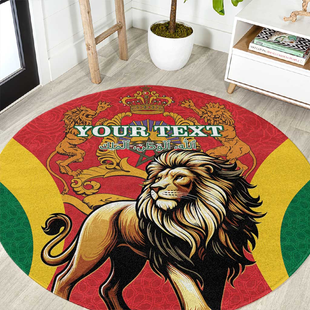 Personalised Morocco Round Carpet Barbary Lion - Proclamation Day