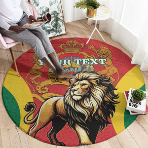 Personalised Morocco Round Carpet Barbary Lion - Proclamation Day