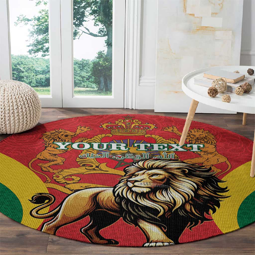 Personalised Morocco Round Carpet Barbary Lion - Proclamation Day
