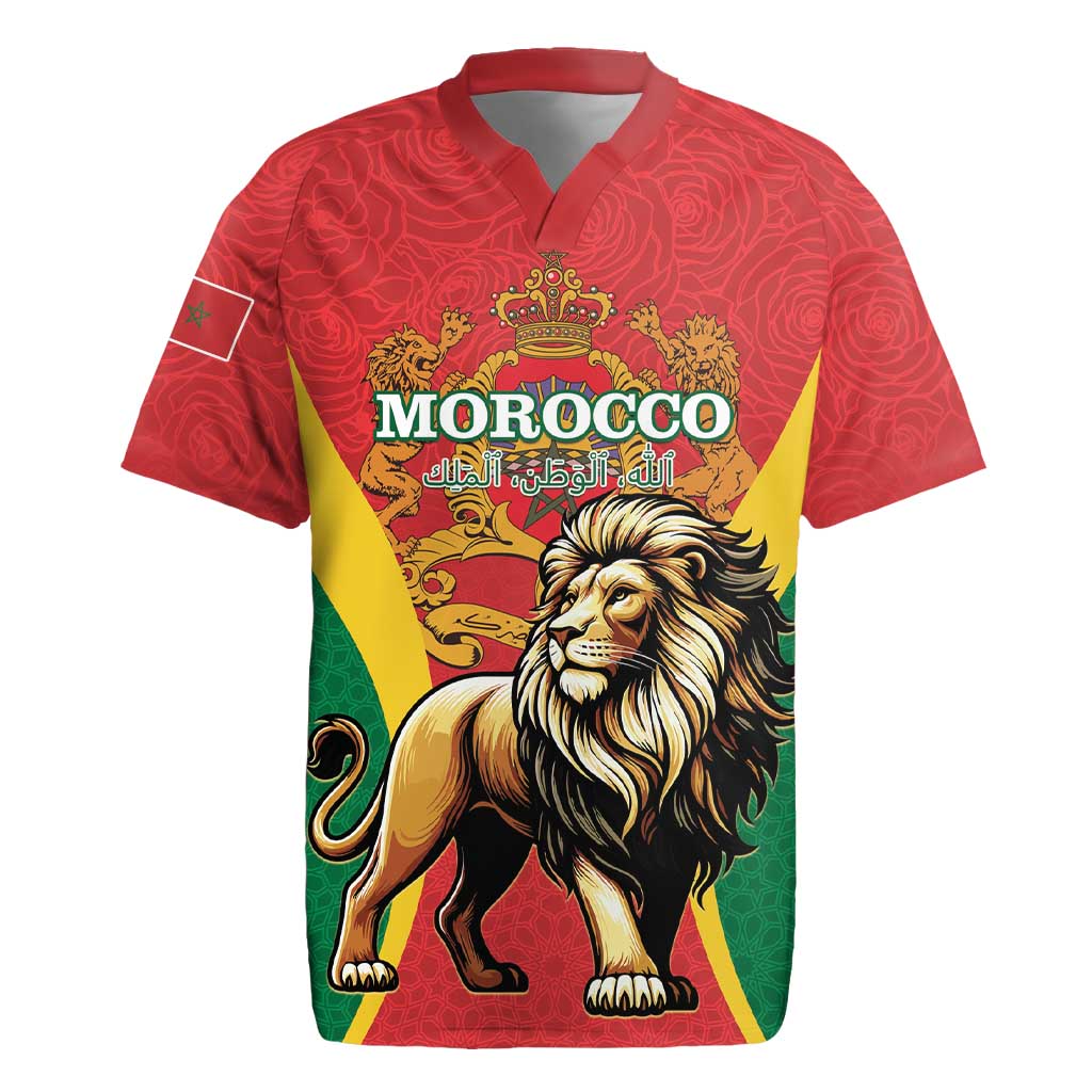 Personalised Morocco Rugby Jersey Barbary Lion - Proclamation Day