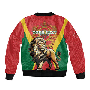 Personalised Morocco Sleeve Zip Bomber Jacket Barbary Lion - Proclamation Day