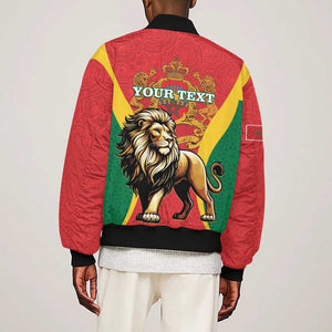 Personalised Morocco Sleeve Zip Bomber Jacket Barbary Lion - Proclamation Day