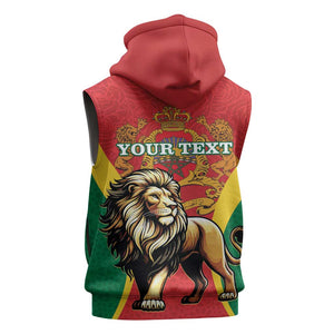 Personalised Morocco Sleeveless Zip Hoodie Barbary Lion - Proclamation Day - African Pride