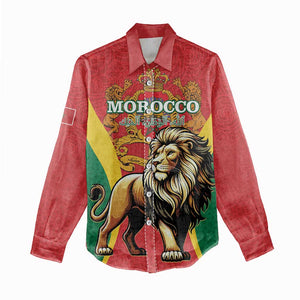 Personalised Morocco Women Casual Shirt Barbary Lion - Proclamation Day