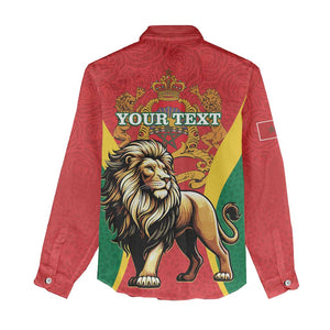 Personalised Morocco Women Casual Shirt Barbary Lion - Proclamation Day