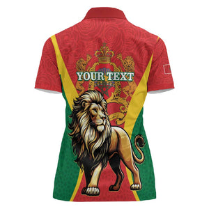 Personalised Morocco Women Polo Shirt Barbary Lion - Proclamation Day