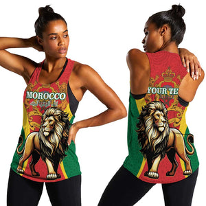 Personalised Morocco Women Racerback Tank Barbary Lion - Proclamation Day