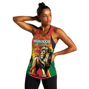 Personalised Morocco Women Racerback Tank Barbary Lion - Proclamation Day