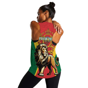 Personalised Morocco Women Racerback Tank Barbary Lion - Proclamation Day