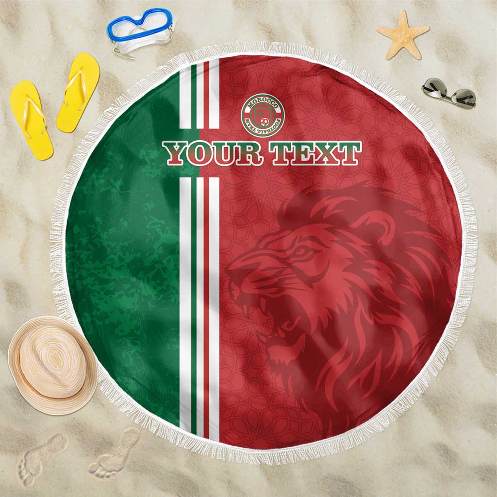 Custom Afro Morocco Football Beach Blanket With Islamic Pattern