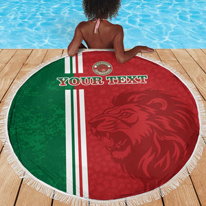 Custom Afro Morocco Football Beach Blanket With Islamic Pattern