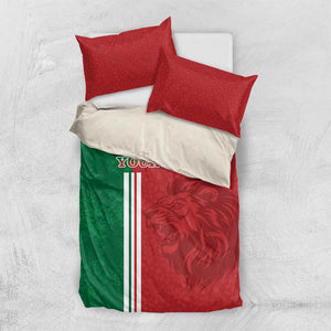 Custom Afro Morocco Football Bedding Set With Islamic Pattern