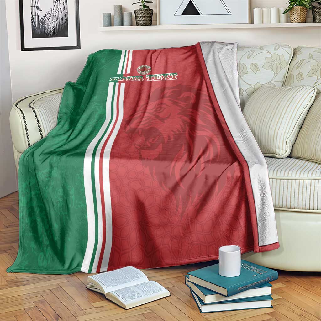 Custom Afro Morocco Football Blanket With Islamic Pattern