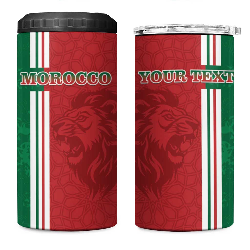 Custom Afro Morocco Football 4 in 1 Can Cooler Tumbler With Islamic Pattern