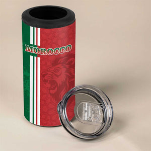 Custom Afro Morocco Football 4 in 1 Can Cooler Tumbler With Islamic Pattern