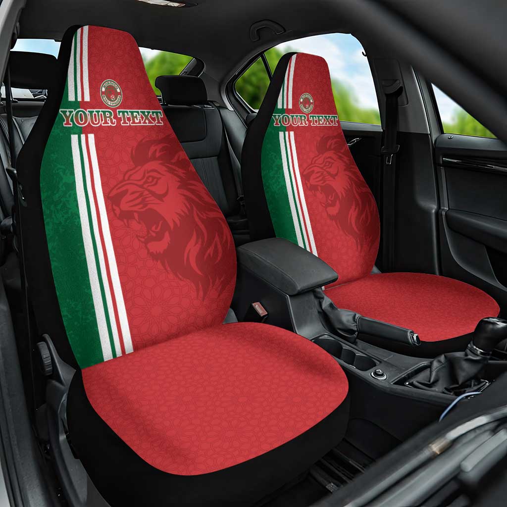 Custom Afro Morocco Football Car Seat Cover With Islamic Pattern