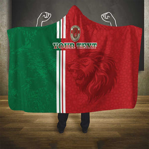 Custom Afro Morocco Football Hooded Blanket With Islamic Pattern