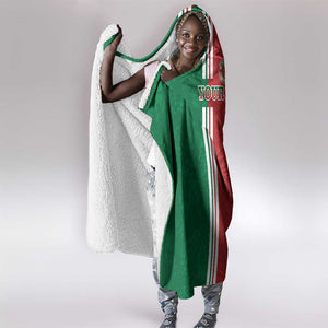 Custom Afro Morocco Football Hooded Blanket With Islamic Pattern