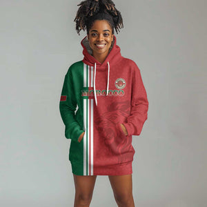 Custom Afro Morocco Football Hoodie Dress With Islamic Pattern