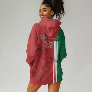 Custom Afro Morocco Football Hoodie Dress With Islamic Pattern